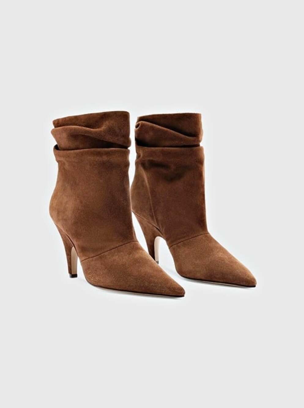 Alexandre Birman Tati 85mm Rich Brown Suede Slouchy Boots Size 36 (MSRP $895)